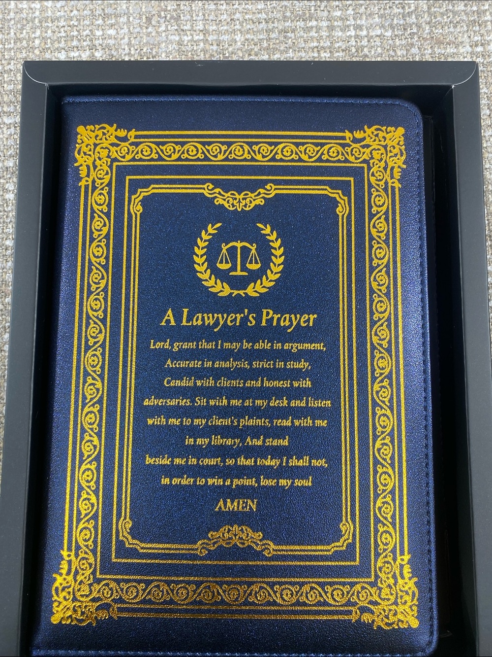A Lawyer's Prayer Navy and Gold Faux Leather Journal